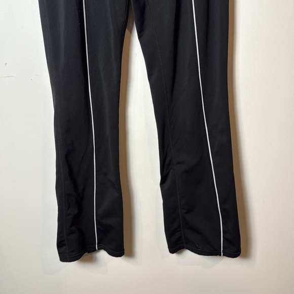 Nike Training Women Black White Stripe Tech Fleece Dri-Fit Zippered Ankle Pants - Picture 2 of 11